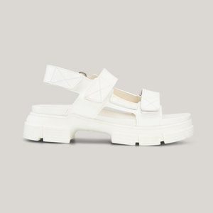 GANNI RECYCLED RUBBER WHITE SANDALS